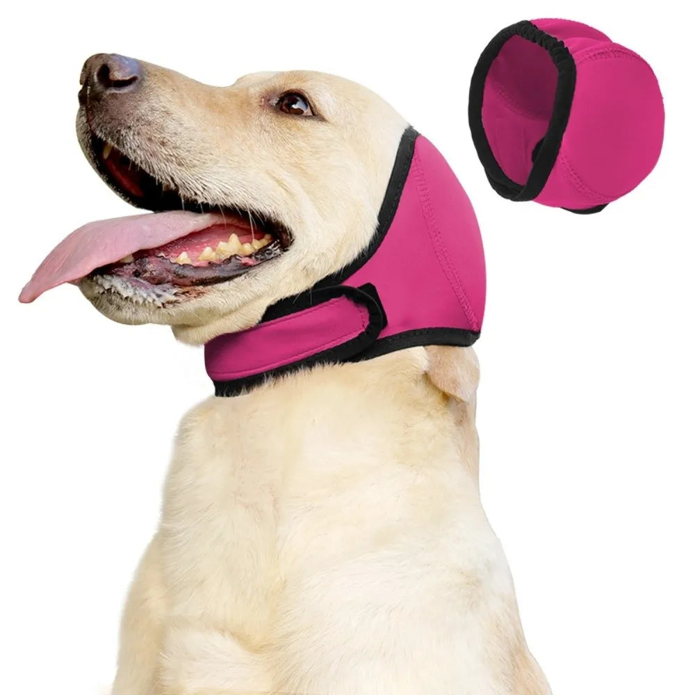 Calming ear wrap in Rose Red
